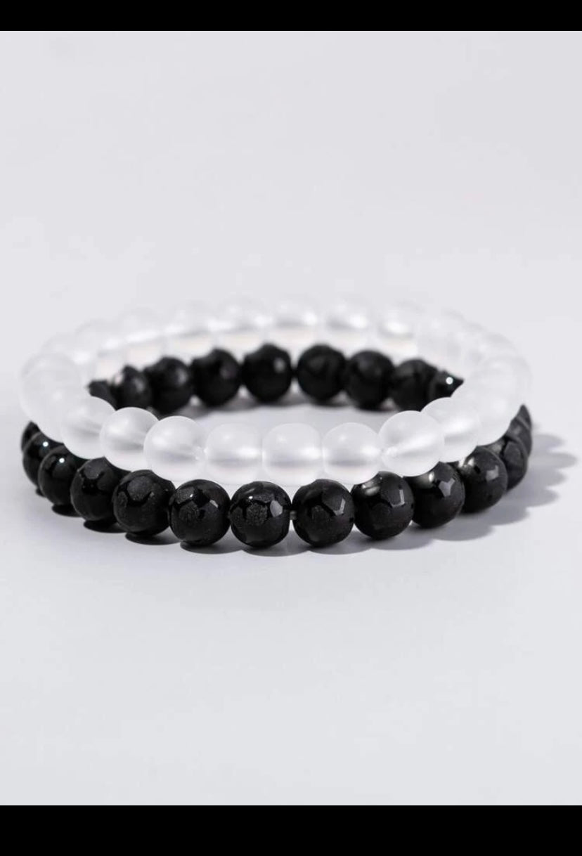 Bead Bracelet (Clear/Black)