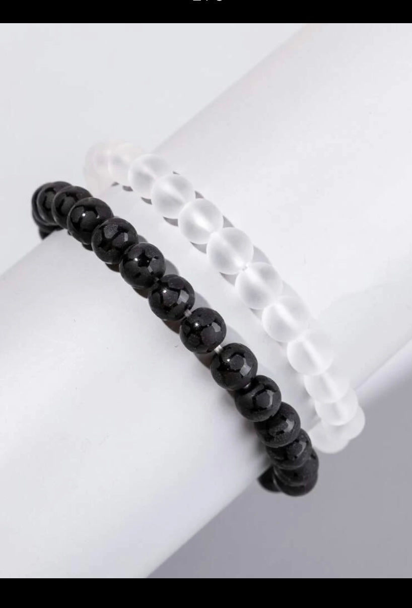 Bead Bracelet (Clear/Black)