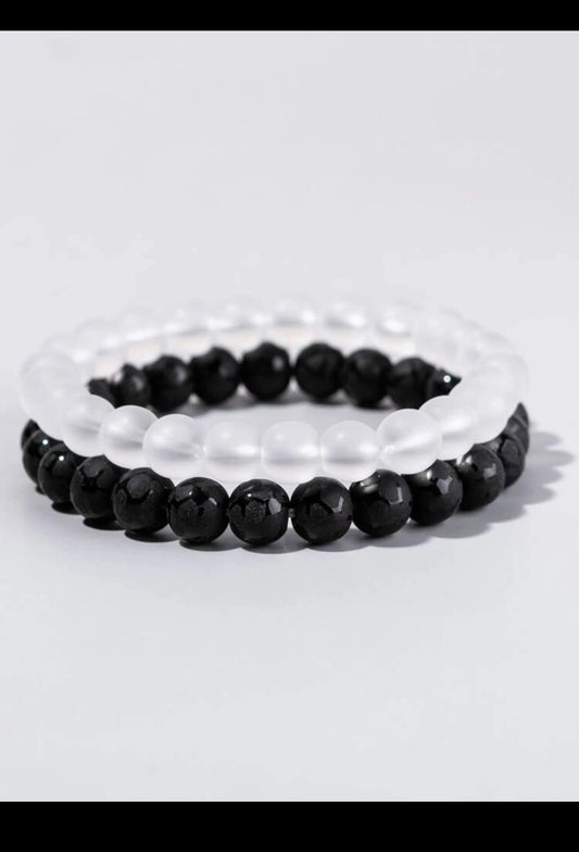 Bead Bracelet (Clear/Black)